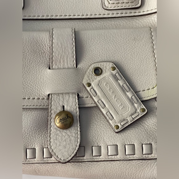 COACH Vintage Legacy Thompson Parchment Satchel Pebbled Leather - Picture 4 of 11